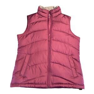 Lands End Down Insulated Puffer Vest Small (6-8) Purple Sleeveless 443707